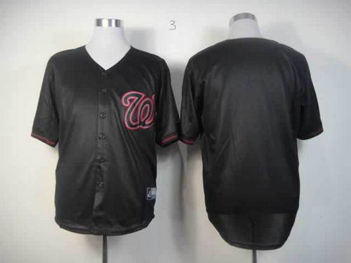 Nationals Blank Black Fashion Stitched MLB Jersey - Click Image to Close